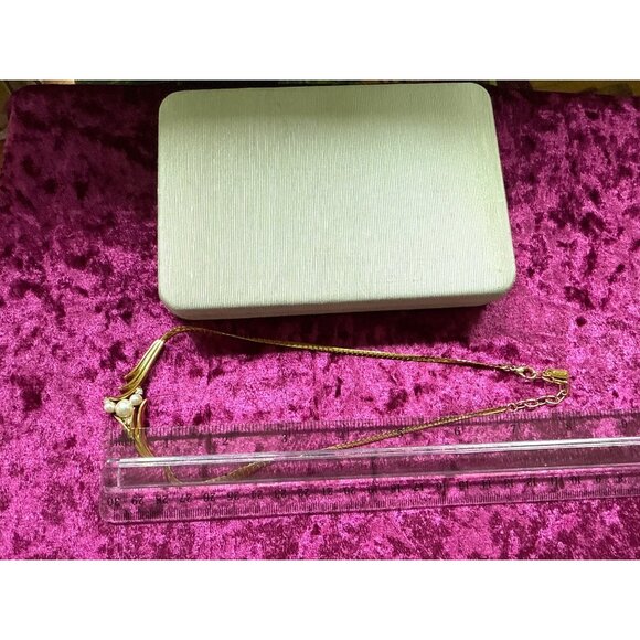 Vendome Gold-Tone Necklace & Screw Back Earrings Faux Pearls & Rhinestones - Picture 8 of 10